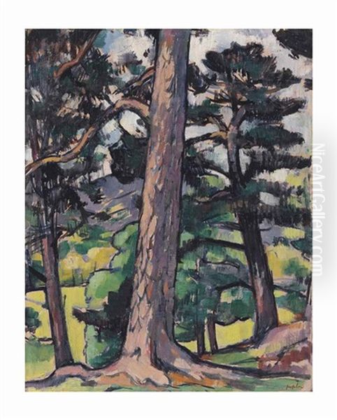 The Pine Trees Oil Painting by Samuel John Peploe