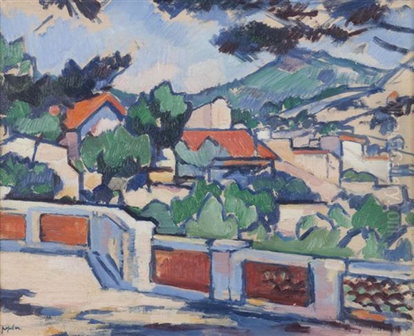 The Terrace, Cassis Oil Painting by Samuel John Peploe