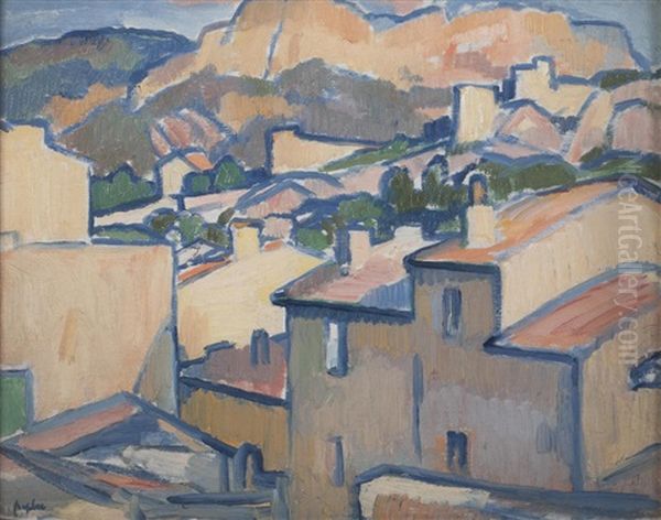 Cassis (rooftops) Oil Painting by Samuel John Peploe