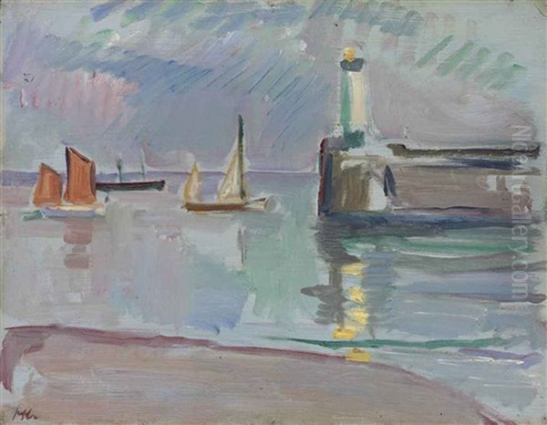 The Mouth Of The Harbour Oil Painting by Samuel John Peploe