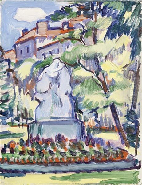 Les Jardins Du Luxembourg, Paris Oil Painting by Samuel John Peploe