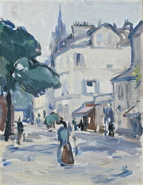 Street Scene, Paris Oil Painting by Samuel John Peploe