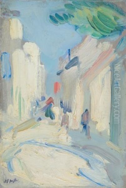 Streetscene, France Oil Painting by Samuel John Peploe