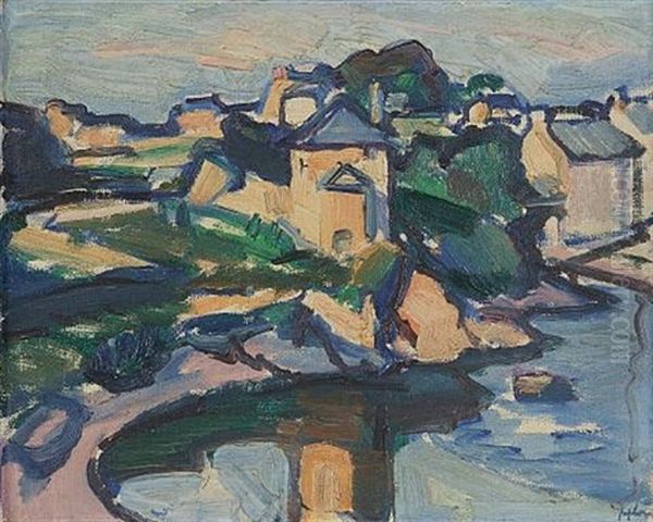 The Ile De Brehat, Brittany Oil Painting by Samuel John Peploe