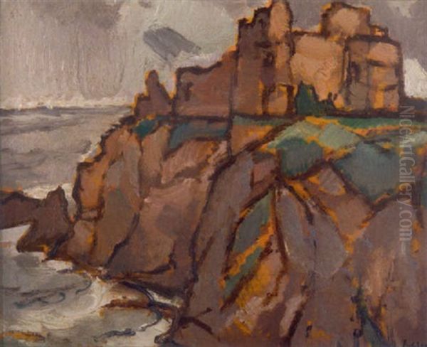 Tantallon Castle Oil Painting by Samuel John Peploe