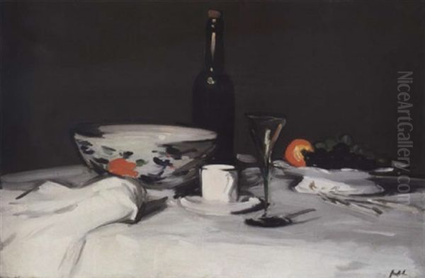 The Black Bottle Oil Painting by Samuel John Peploe