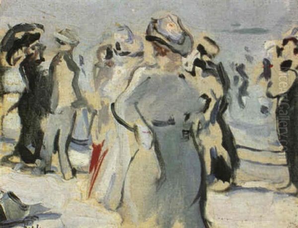 On The Beach Oil Painting by Samuel John Peploe