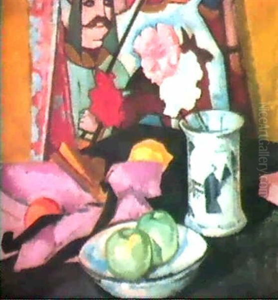 Still Life With Three Carnations Oil Painting by Samuel John Peploe