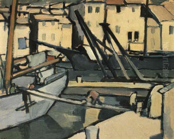 In Port, Cassis Oil Painting by Samuel John Peploe