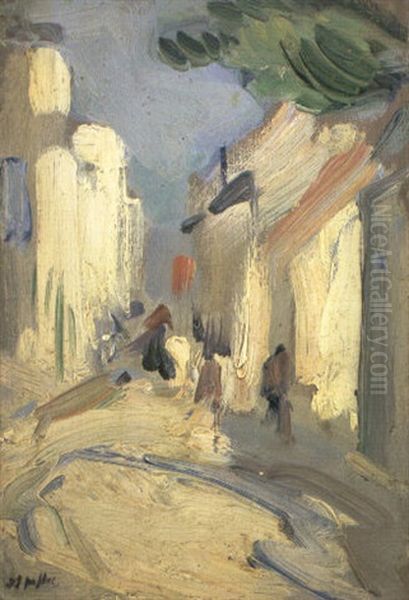 Street Scene, France Oil Painting by Samuel John Peploe