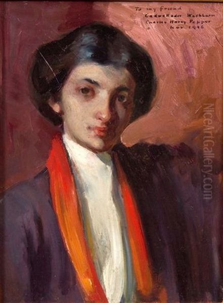 Portrait Of Adele Gratiot Oil Painting by Charles Hovey Pepper