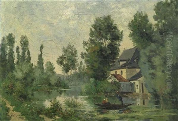 Auenlandschaft Oil Painting by Paul Emmanuel Peraire