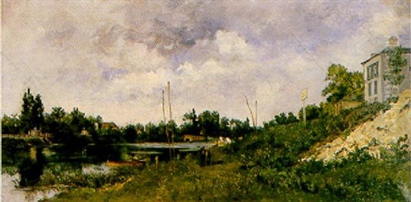 Bord De L'oise Oil Painting by Paul Emmanuel Peraire