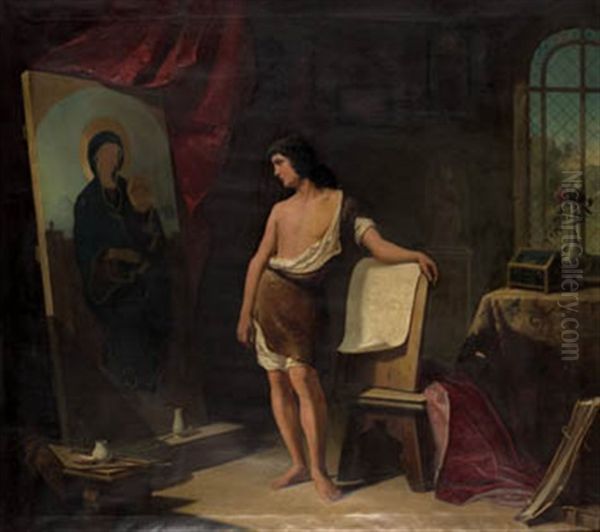 San Lucas Pintando A La Virgen Oil Painting by Francisco Peralta del Campo