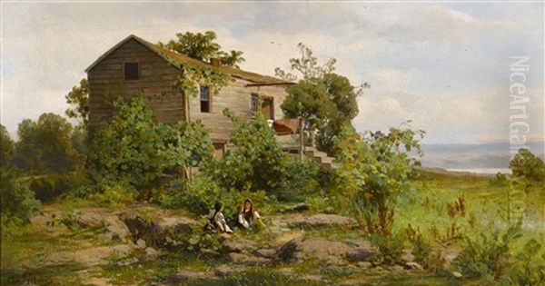 Redwood House Near Tomales Bay Oil Painting by Carl Von Perbandt