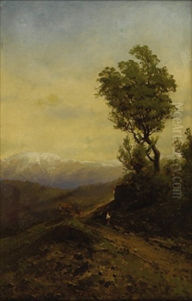 Mountain Road Oil Painting by Carl Von Perbandt