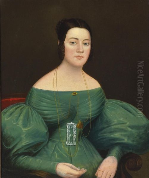 Portrait Of Mrs. Jacob Weaver Oil Painting by John Samuel Blunt