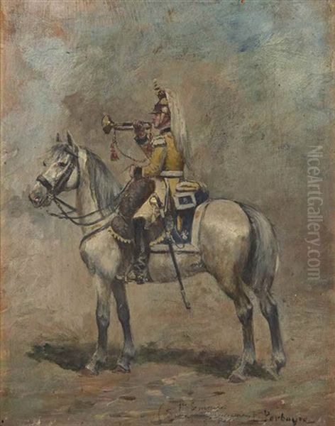 Etude De Cuirassier Trompette Oil Painting by Paul Emile Leon Perboyre