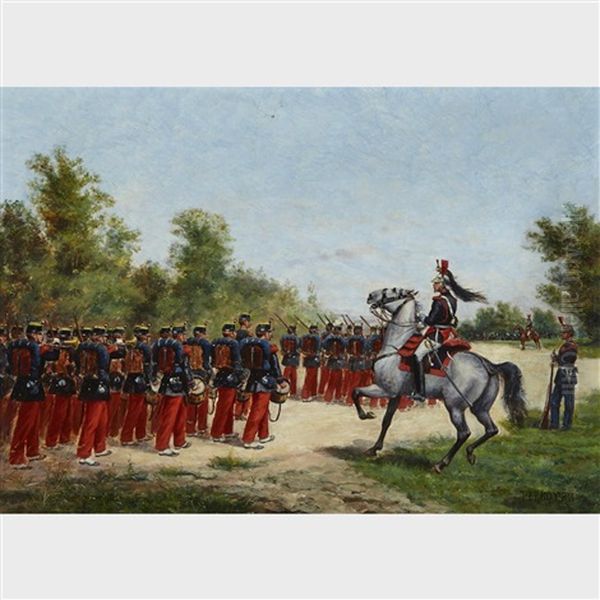 French Soliders On The March Oil Painting by Paul Emile Leon Perboyre