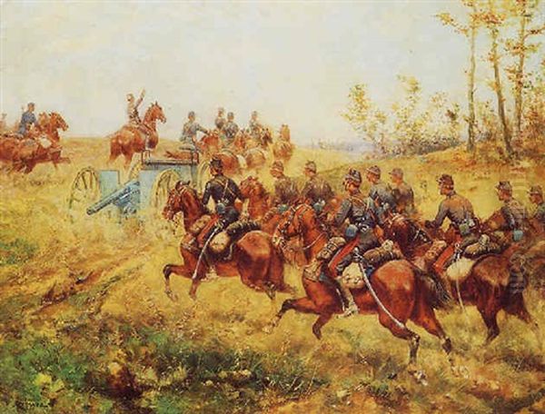 Regiment D'artilleurs Oil Painting by Paul Emile Leon Perboyre