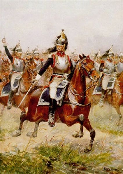 The Charge Oil Painting by Paul Emile Leon Perboyre