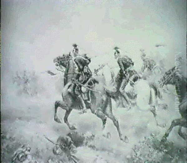 A Charge In The Franco-prussian War Oil Painting by Paul Emile Leon Perboyre