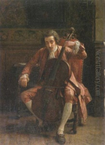 Le Violonceliste Oil Painting by Charles Percus