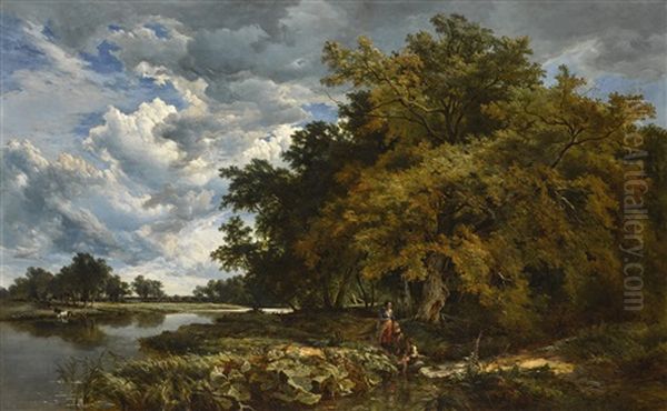 On The Thames, Near Medmenham Oil Painting by Sidney Richard Percy