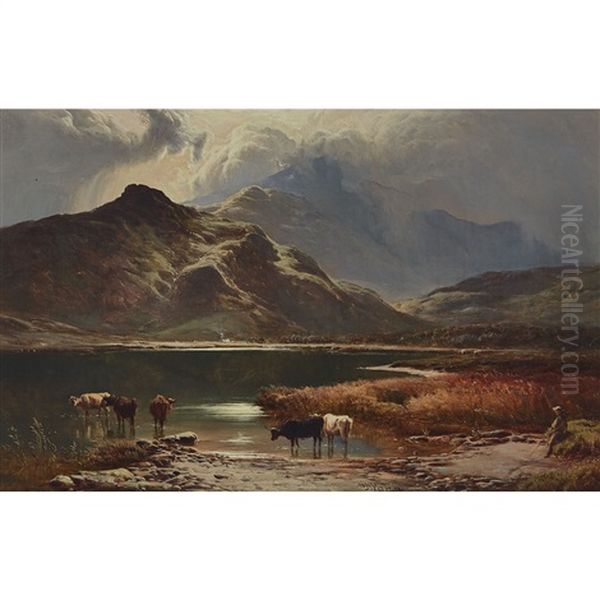 In The Highlands Oil Painting by Sidney Richard Percy