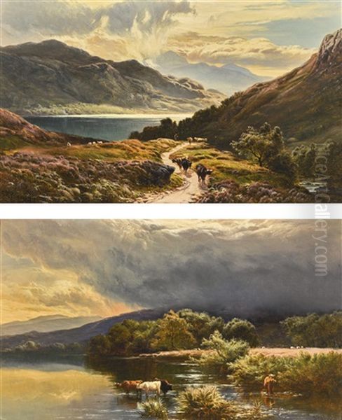 At Killin, Perthshire; Glen Coe, Argyllshire, A Pair Oil Painting by Sidney Richard Percy