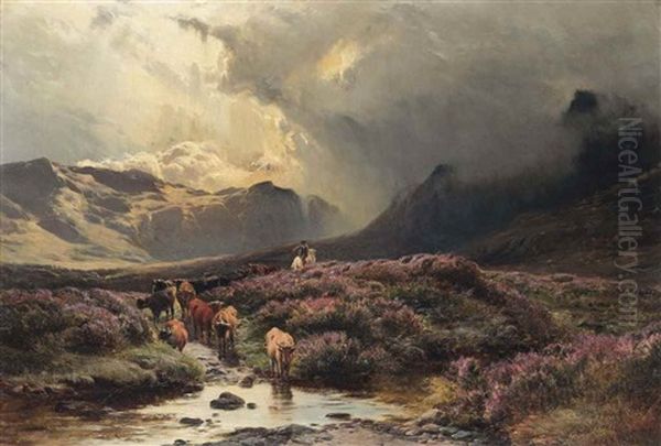 The Incoming Storm, Glencoe Oil Painting by Sidney Richard Percy