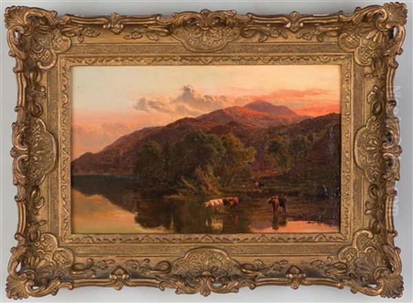 Sunset In The Highlands Oil Painting by Sidney Richard Percy