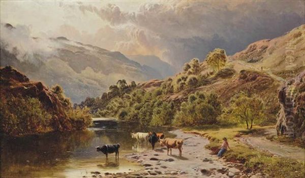 Clouds Clearing Over The River Conwy, Wales Oil Painting by Sidney Richard Percy