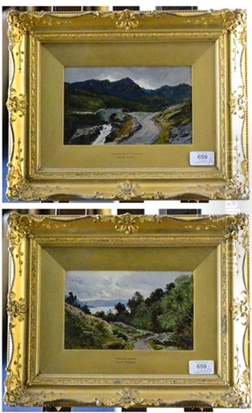 Church Beck, Coniston And Coniston Water (2 Works) Oil Painting by Sidney Richard Percy