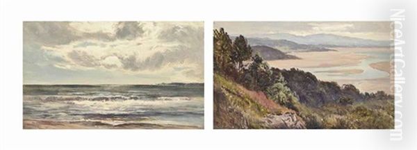 Grange-over-sands; And The Lancaster Sands (pair) by Sidney Richard Percy