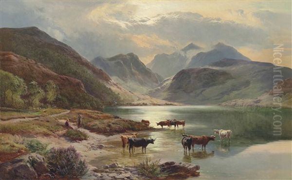 Glencoe From Loch Leven, Scotland Oil Painting by Sidney Richard Percy