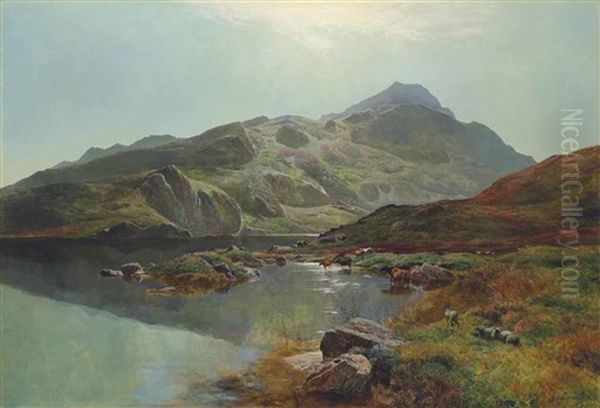 Snowdon Oil Painting by Sidney Richard Percy