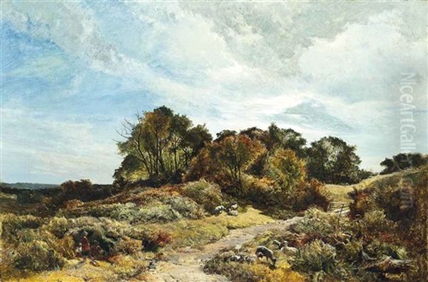 The Path Across The Common Oil Painting by Sidney Richard Percy