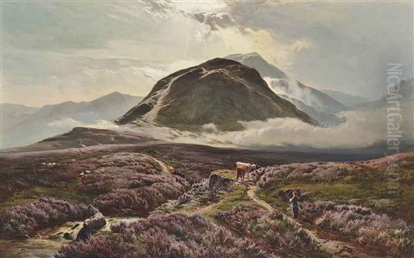 Carn Dearg And Ben Nevis From Achintee Oil Painting by Sidney Richard Percy