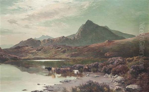 Llyn Cwm-ffynnon, North Wales Oil Painting by Sidney Richard Percy