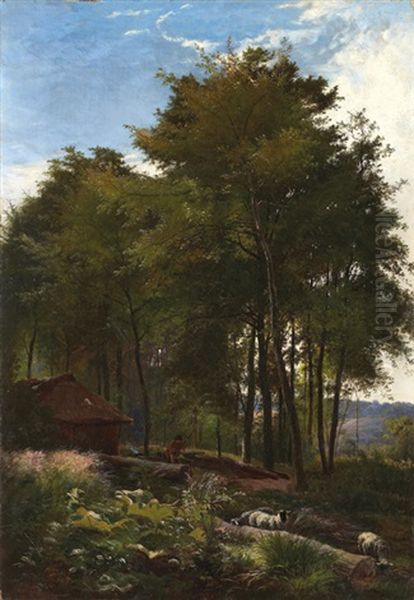 Berger A L'oree De La Foret Oil Painting by Sidney Richard Percy