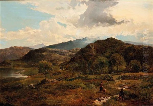 Snowdon And Capel Curig, North Wales Oil Painting by Sidney Richard Percy