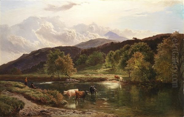 On The Llugwy Near Capel Curig Oil Painting by Sidney Richard Percy