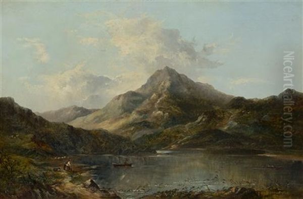 Near Snowden, North Wales Oil Painting by Sidney Richard Percy