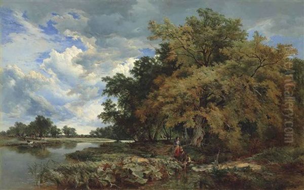 On The Thames, Near Medmenham Oil Painting by Sidney Richard Percy