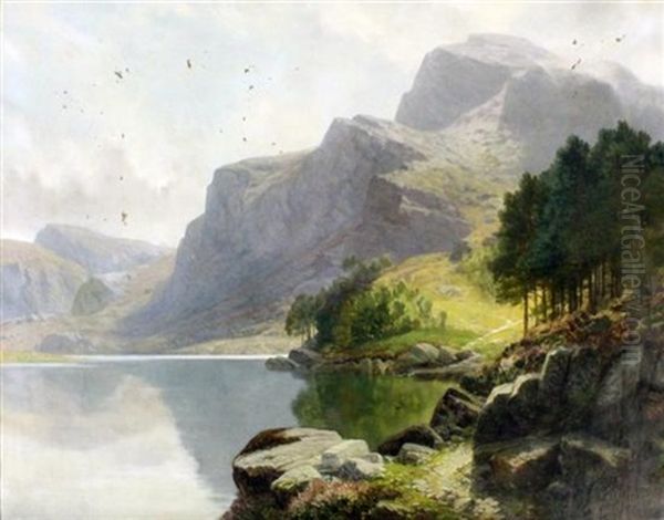 Llyn Idwal - N.wales Oil Painting by Sidney Richard Percy