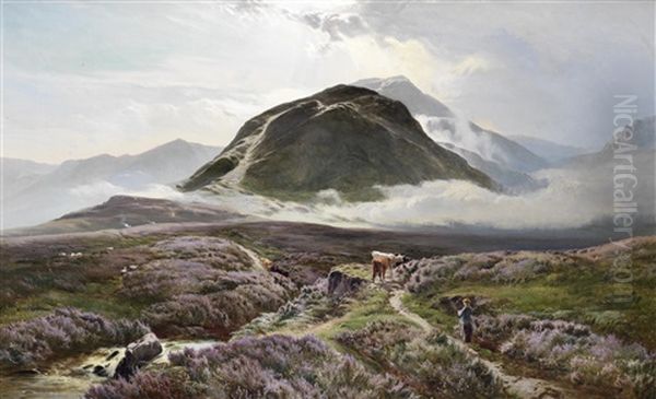 Carn Dearg And Ben Nevis From Achintee Oil Painting by Sidney Richard Percy