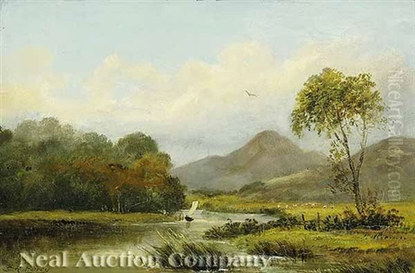 The Mawddach Valley, North Wales Oil Painting by Sidney Richard Percy