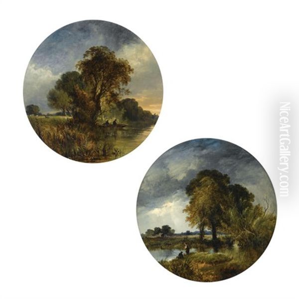 River Landscapes (pair) Oil Painting by Sidney Richard Percy