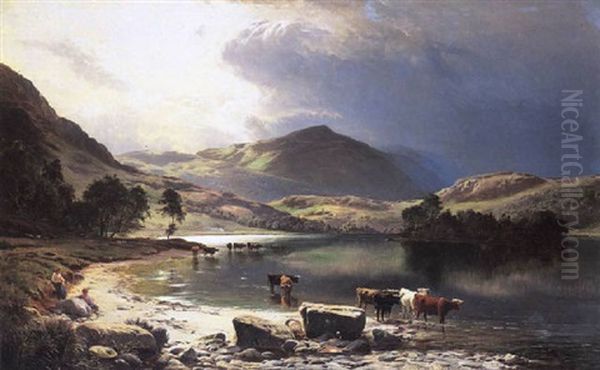 Rydal Water, Westmorland Oil Painting by Sidney Richard Percy